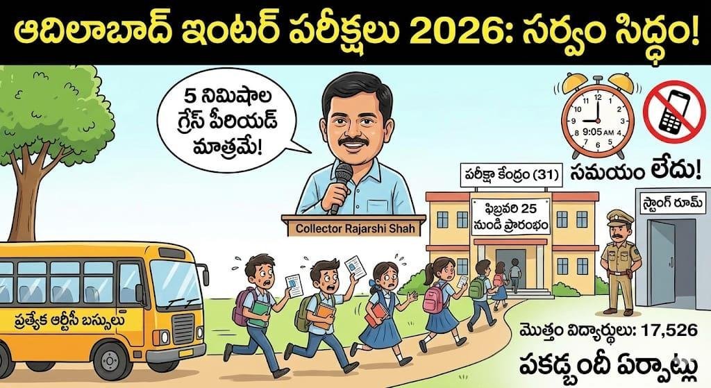 ఆదిలాబాద్ జిల్లాలో ఇంటర్ పరీక్షలకు సర్వం సిద్ధం
